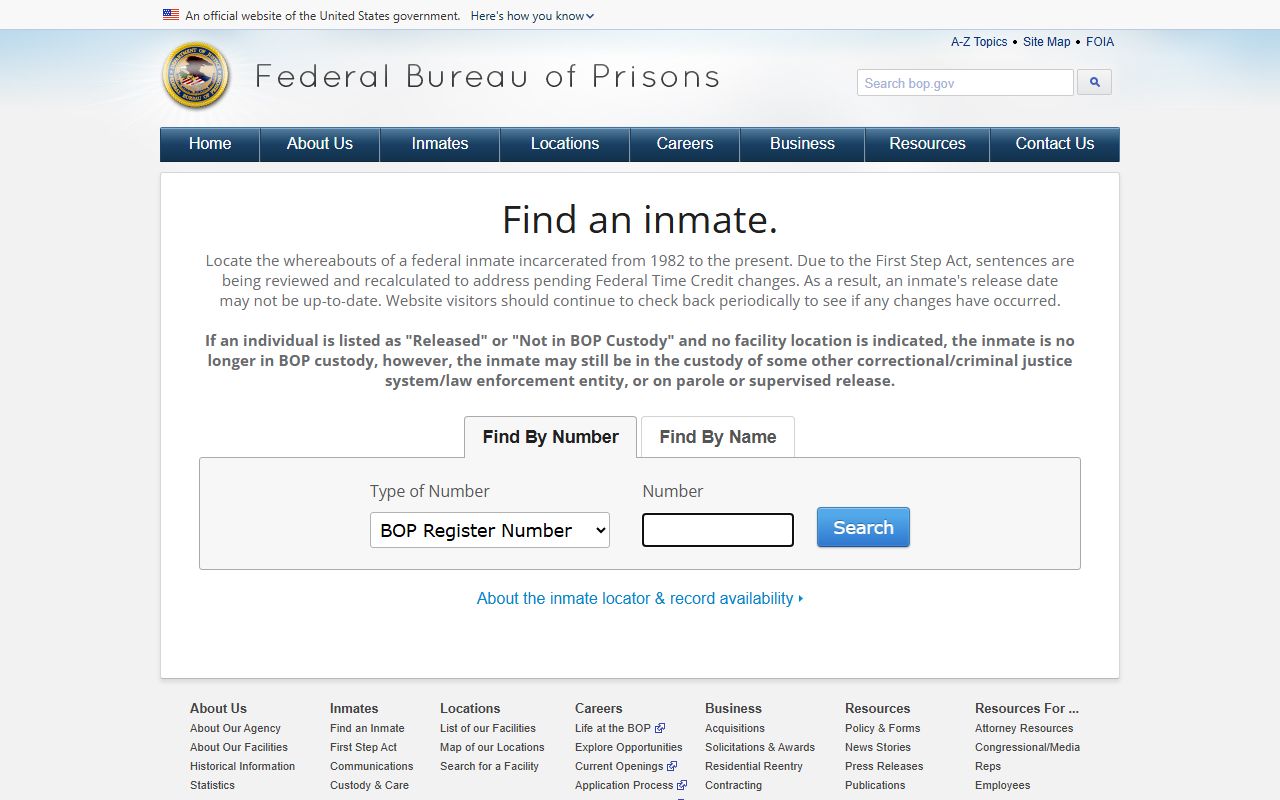 Bucks County jail mugshots federal BOP locator difference